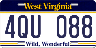 WV license plate 4QU088