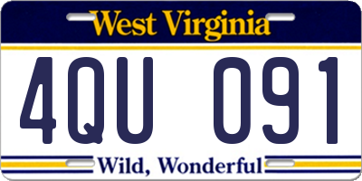 WV license plate 4QU091