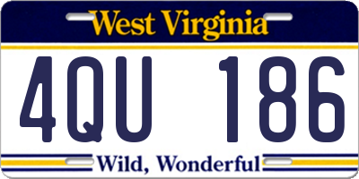 WV license plate 4QU186