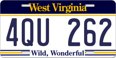WV license plate 4QU262