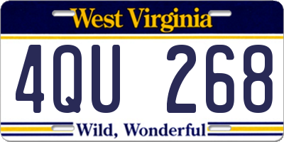 WV license plate 4QU268