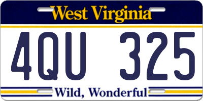 WV license plate 4QU325
