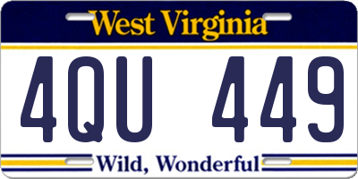 WV license plate 4QU449
