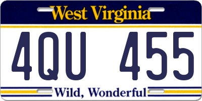 WV license plate 4QU455