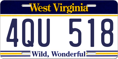 WV license plate 4QU518