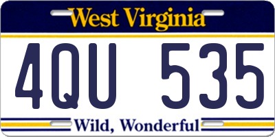 WV license plate 4QU535