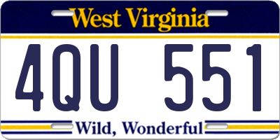 WV license plate 4QU551
