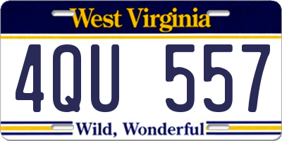 WV license plate 4QU557