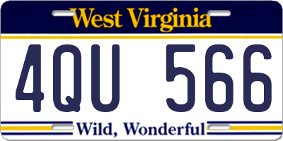 WV license plate 4QU566