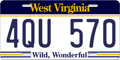 WV license plate 4QU570