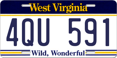 WV license plate 4QU591