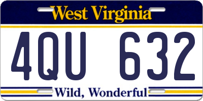 WV license plate 4QU632
