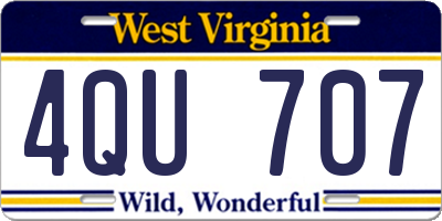 WV license plate 4QU707
