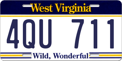 WV license plate 4QU711