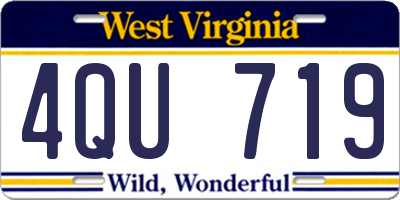 WV license plate 4QU719