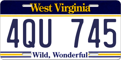 WV license plate 4QU745