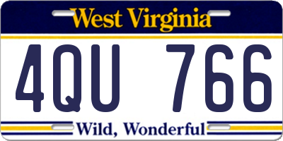 WV license plate 4QU766