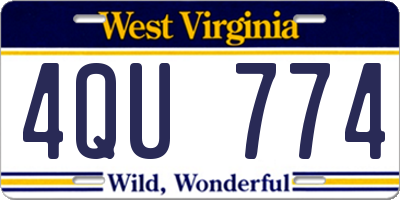 WV license plate 4QU774