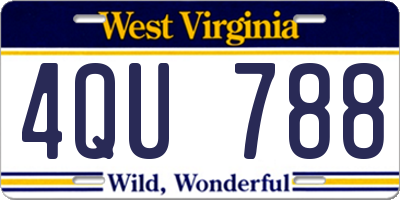 WV license plate 4QU788