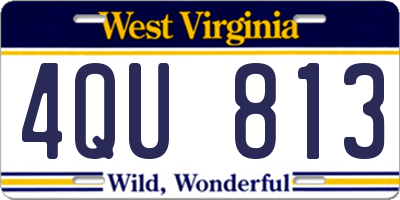 WV license plate 4QU813