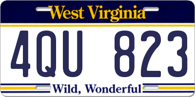 WV license plate 4QU823