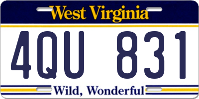 WV license plate 4QU831