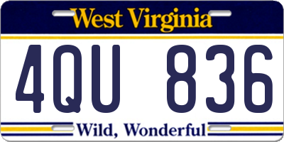 WV license plate 4QU836