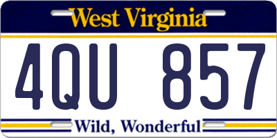 WV license plate 4QU857