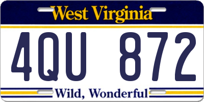 WV license plate 4QU872