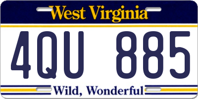 WV license plate 4QU885
