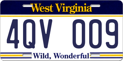 WV license plate 4QV009