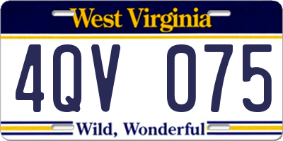 WV license plate 4QV075