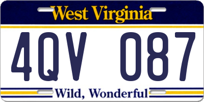 WV license plate 4QV087