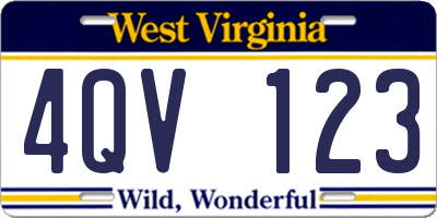 WV license plate 4QV123