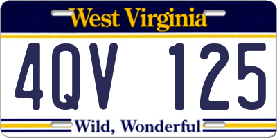 WV license plate 4QV125