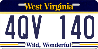 WV license plate 4QV140