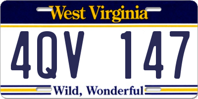 WV license plate 4QV147