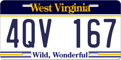 WV license plate 4QV167