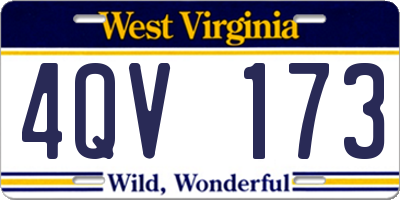 WV license plate 4QV173