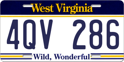 WV license plate 4QV286