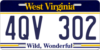 WV license plate 4QV302