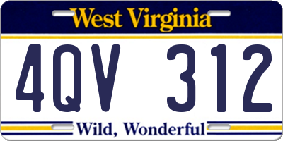 WV license plate 4QV312