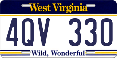 WV license plate 4QV330