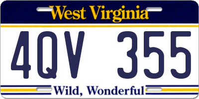 WV license plate 4QV355