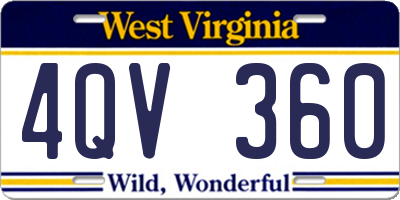WV license plate 4QV360