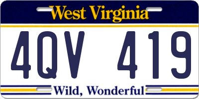 WV license plate 4QV419