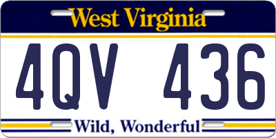 WV license plate 4QV436