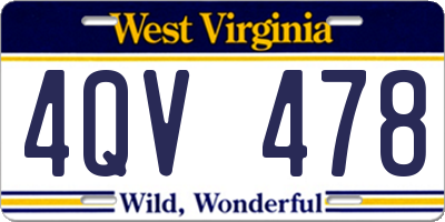 WV license plate 4QV478