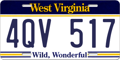 WV license plate 4QV517