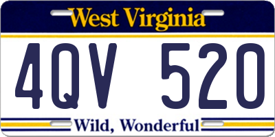 WV license plate 4QV520
